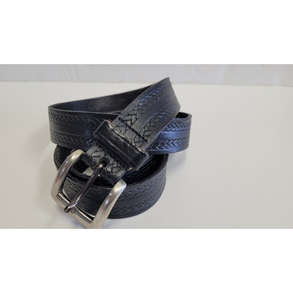 Vintage Genuine Black Leather Men's Belt‎ 43 Inches